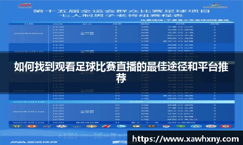 如何找到观看足球比赛直播的最佳途径和平台推荐