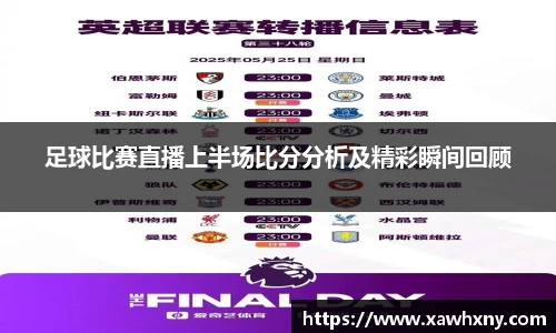 足球比赛直播上半场比分分析及精彩瞬间回顾
